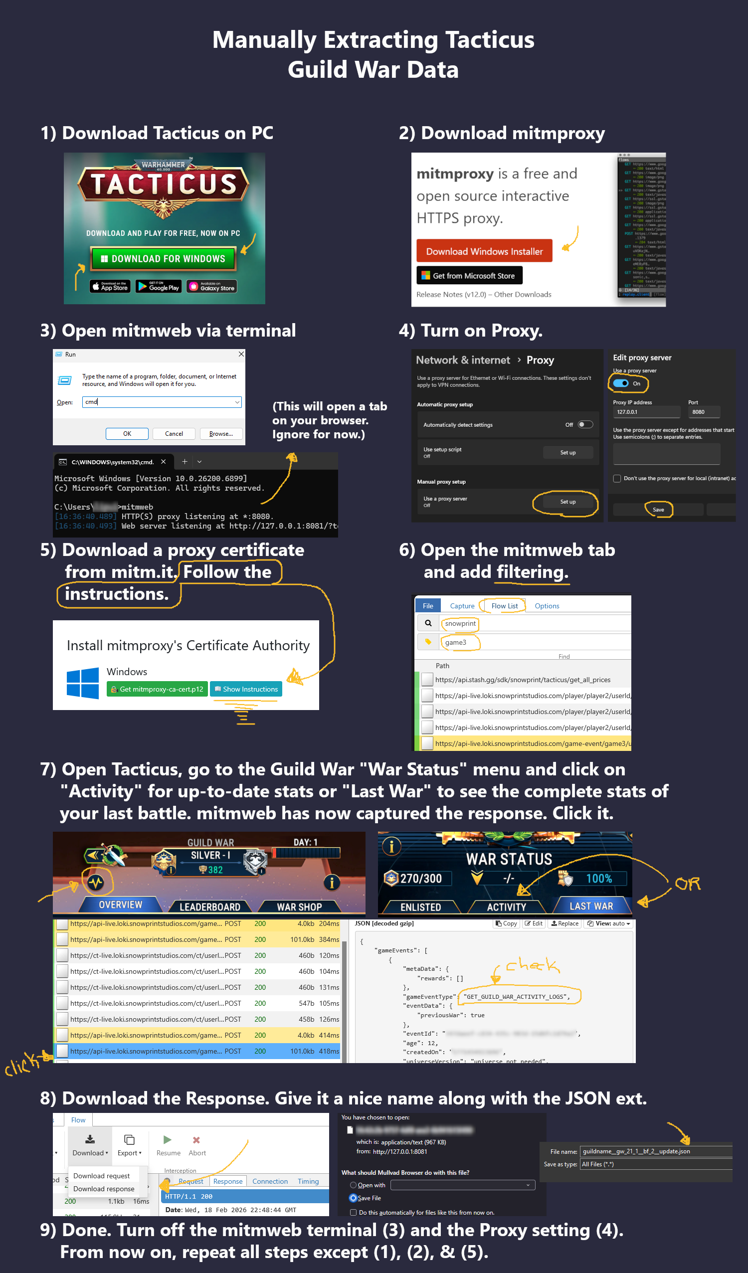 How to get guild war data